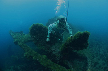 travail sous marin d'un scaphandrier